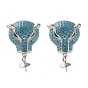 Cubic Zirconia 925 Sterling Silver Stud Earring Findings for Women, Real Platinum Plated, Leopard