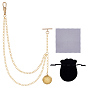 Décotations pendentif médaillon en laiton, avec des chaînes en laiton et des fermoirs mousquetons, des pochettes en velours et un chiffon à polir l'argenterie en daim