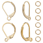 40 шт 2 стили латунные серьги с рычагом назад, с 40 открытыми соединительными кольцами