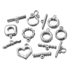 Stainless Steel Toggle Clasps, Integrated Casting Jewelry Connector Buckle Bracelet Necklace Accessories, DIY Handmade Jewelry Components, Stainless Steel Color