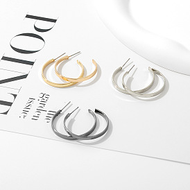 Hypoallergenic Steel Needle C-shaped Earrings - Minimalist, Everyday, Light Plate Ear Jewelry.