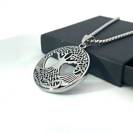 Ожерелья из нержавеющей стали с подвеской в виде викингов и скандинавского дерева жизни для мужчин и женщин