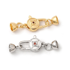 Латунные микро проложить кубического циркония когтя омара застежками, без кадмия, без никеля и без свинца, плоско-круглые