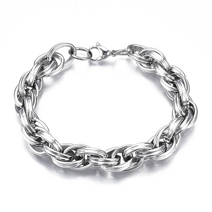 201 Stainless Steel Rope Chain Bracelet for Men Women