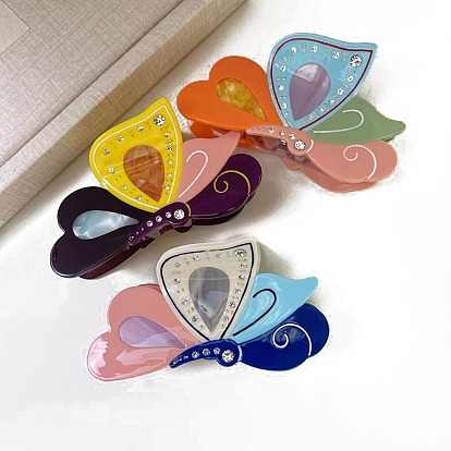 Заколки для волос с когтями из ацетата целлюлозы (смола), бабочка, аксессуары для волос для девочек или женщин