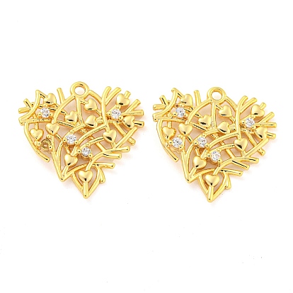 Кулон из циркония, сердце, прозрачные