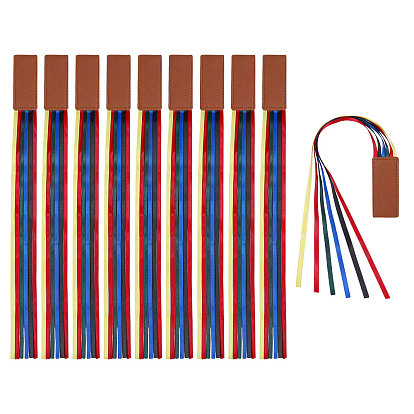 10 шт. закладки из искусственной кожи, с полиэфирной лентой, прямоугольные