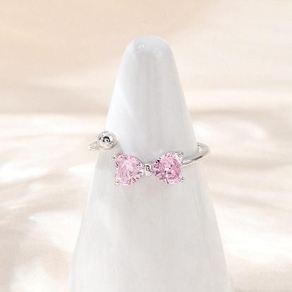 Регулируемые манжеты-кольца из стерлингового серебра с кубическим цирконием для женщин