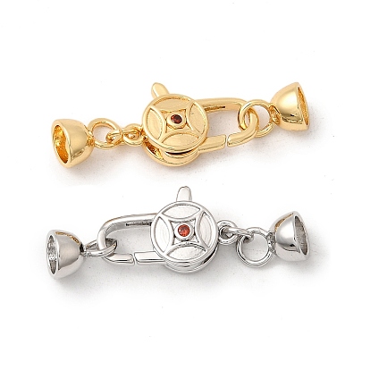 Латунные микро проложить кубического циркония когтя омара застежками, без кадмия, без никеля и без свинца, плоско-круглые