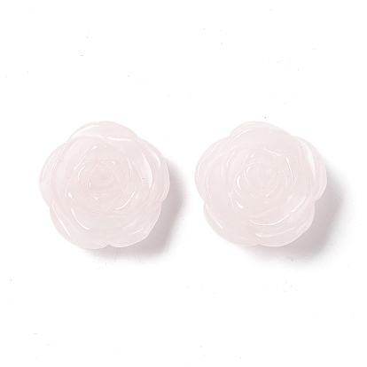 Natural Rose Quartz Beads, Top Drilled, Flower