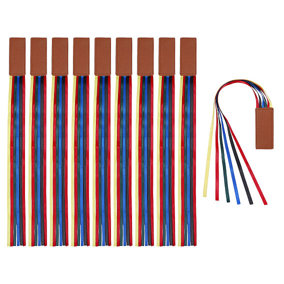 10 шт. закладки из искусственной кожи, с полиэфирной лентой, прямоугольные