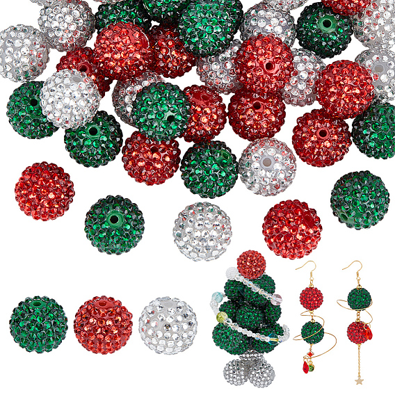 45 шт. 3 цвета прозрачные смоляные стразы градуированные бусины, с акриловыми круглыми бусинами внутри