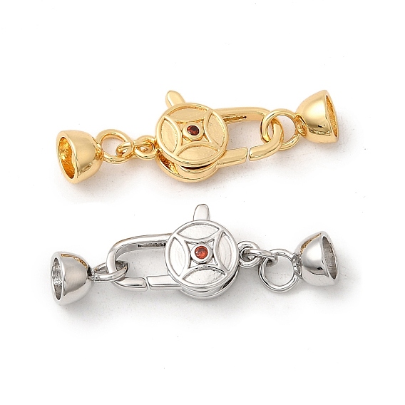 Латунные микро проложить кубического циркония когтя омара застежками, без кадмия, без никеля и без свинца, плоско-круглые