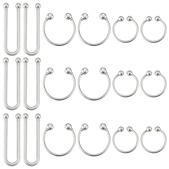 18 шт. 3 стили U-образные литые бикини-зажимы с пряжками, для застежки спереди купальника