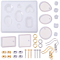 SUNNYCLUE DIY Earring Making, with Silicone Molds, Resin Casting Molds, For UV Resin, Epoxy Resin Jewelry Making and 304 Stainless Steel Post Stud Earring Settings For Half Drilled Bead