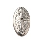 304 Stainless Steel Pendant Rhinestone Settings, Oval with Star