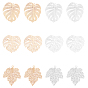Brass Pendants, Etched Metal Embellishments, Long-Lasting Plated, Leaf