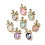 UV Plating Alloy Glass Pendants, Carrot Charm, with Rhinestone, Faceted, Mixed Color
