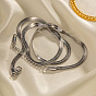 Stainless Steel Snake Bone Layered Necklace for Women, Titanium Steel Pendant Jewelry