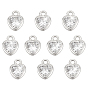 10шт. 925 подвески в форме сердца из стерлингового серебра с прозрачными кубическими циркониями