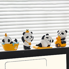 Resin Mini Panda Ornament, for Home Office Desktop Computer Decoration