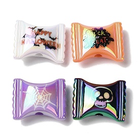 Halloween UV Plating Acrylic Beads, Iridescent, Candy