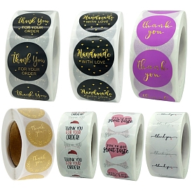Adhesive Paper Word Gift Sticker Rolls, for Card-Making, Scrapbooking, Diary, Planner, Envelope & Notebooks