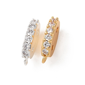Латунные микропаве прозрачные кубические цирконии 2-отверстия распорные планки, овал с петлями