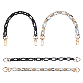 SUPERFINDINGS Acrylic and Spray Painted CCB Plastic Chains Bag Handles, with Golden Alloy Spring Gate Rings and Zinc Alloy Swivel Clasps, for Bag Straps Replacement Accessories