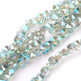 Perlas de vidrio galvanizadas con revestimiento al vacío de PVD, lleno chapado, facetados, diamante