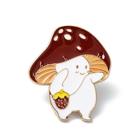 Animal Enamel Pins, Alloy Brooches for Backpack Clothes, Cadmium Free & Lead Free, Mushroom