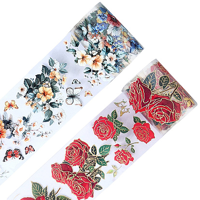 2рулоны 2цвета, цветочный узор, наклейки для планировщика, клейкая лента для животных, Украшение дневника для фотоальбома своими руками