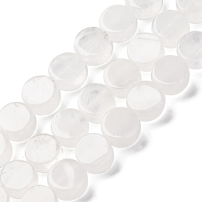 Природных кристаллов кварца бисер нитей, плоские круглые бусины из горного хрусталя