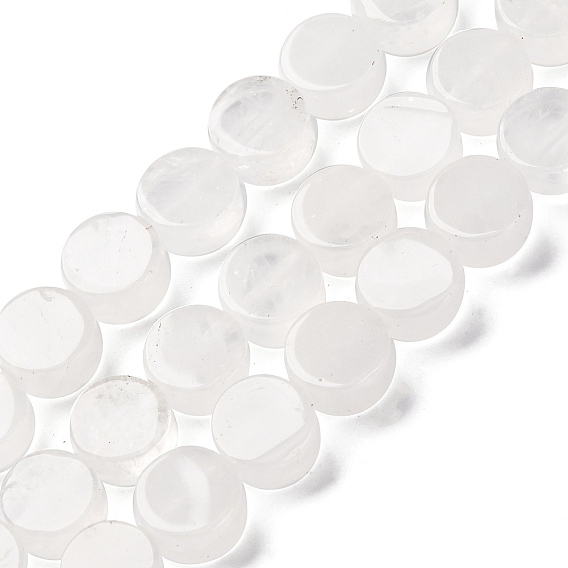 Природных кристаллов кварца бисер нитей, плоские круглые бусины из горного хрусталя