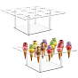 16-Hole Square Acrylic Ice Cream Display Stands, Ice Cream Cone Holders
