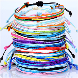 Bohemian Style Waterproof Wax Thread Braided Bracelet for Surfing at the Beach