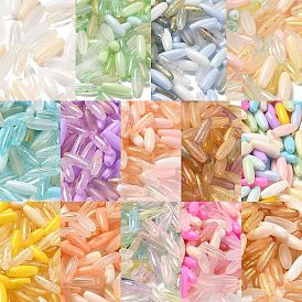 Окрашенные стеклянные бусины, продолговатый длинный овал, разнообразные