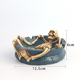 Resin Ashtrays, Home Office Tabletop Decoration, Skull on the Tub
