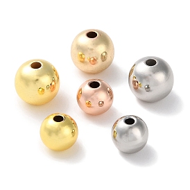 Rack Plating Brass Beads, Long-Lasting Plated, Lead Free & Cadmium Free, Round