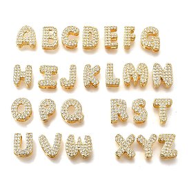 Латунные микро проложить кубического циркония бусы, без кадмия, без никеля и без свинца, реальный 18 k позолоченный, Письмо ~ Z