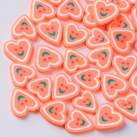 Hechos a mano de la arcilla del polímero cabujones, accesorios de decoración de uñas de moda, corazón con sonrisa