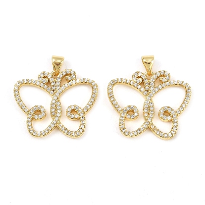 Латунные микро проложить кубического циркония подвески, бабочки прелести, без кадмия и без свинца, стойки покрытие, долговечный