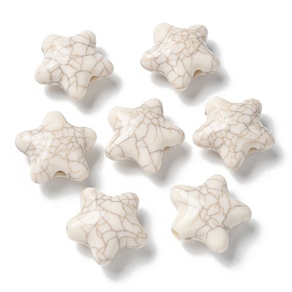 Акриловые бусины, имитация бирюзовый бисер, звезда