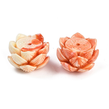 Синтетические резные бусины, окрашенные в ракушки, цветок