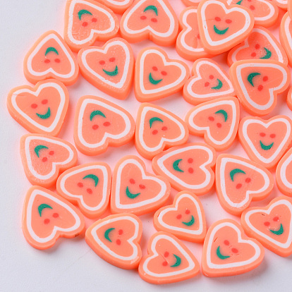 Hechos a mano de la arcilla del polímero cabujones, accesorios de decoración de uñas de moda, corazón con sonrisa