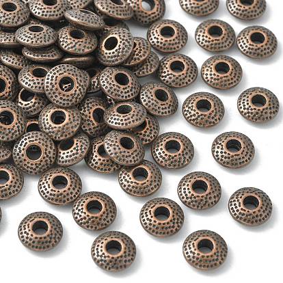 Tibetan Style Alloy Spacer Beads, Lead Free & Cadmium Free, Flat Round, 8x3mm, Hole: 2.5mm