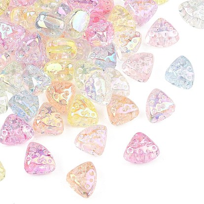 Уф-покрытие прозрачные акриловые бусины, радужный, сыр, два тона