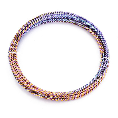 5м 2-слойная анодированная алюминиевая проволока, витых круглых, гибкая металлическая проволока, гибкий провод ремесла, для бисероплетения