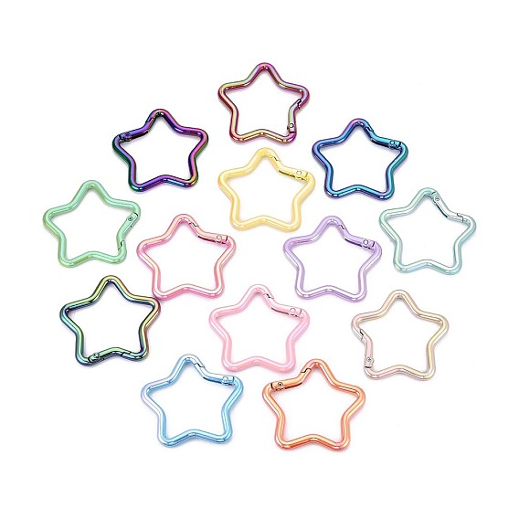 Пружинные затворные кольца из гальванического сплава, окрашенные распылением, звезда, без кадмия и без свинца