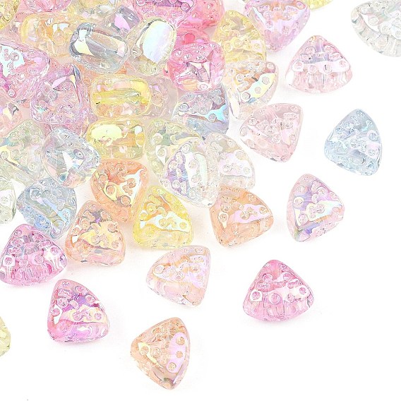 Уф-покрытие прозрачные акриловые бусины, радужный, сыр, два тона